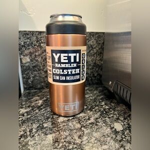 Yeti Rambler Colster Slim in Copper Can holder coozie hard seltzer 12oz 12
